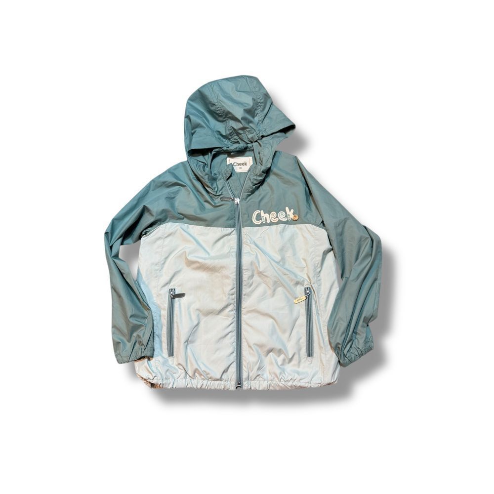 Cheek Kids Windbreaker Jacket Two-Tone Hooded Lightweight Rain Coat Size 120 5/6 - Picture 4 of 9